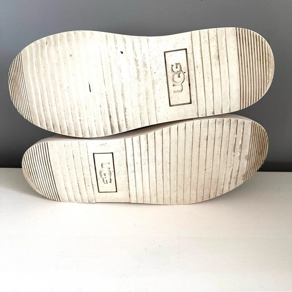 UGG white leather sneakers size 7 - Picture 7 of 8